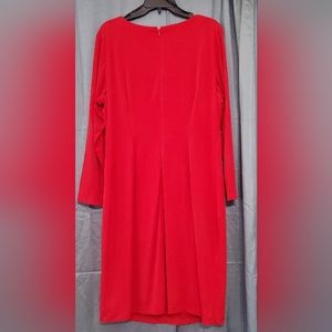 Calvin Klein size 16W Red Dress with Gold Embellished Necklined